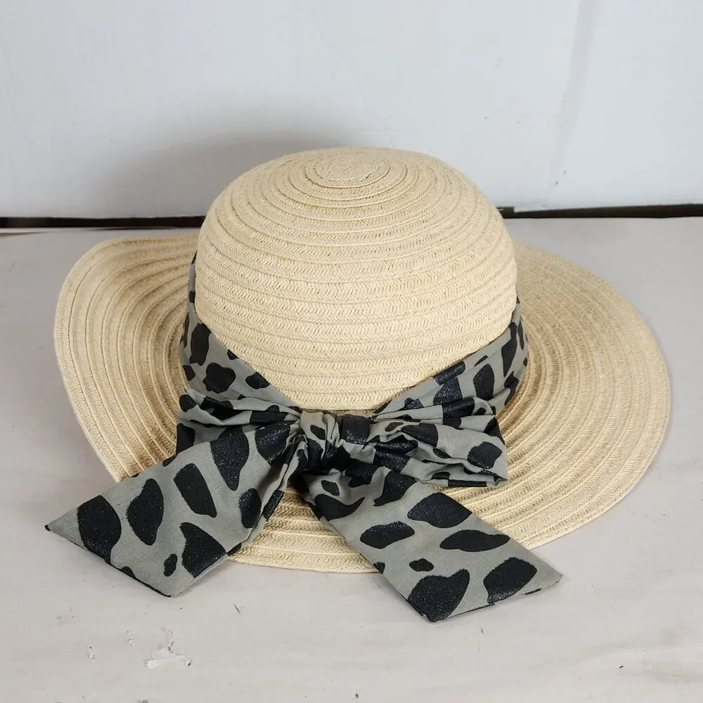 Walt Disney World Kids Minnie Mouse Animal Kingdom 100% Straw Sun‎ Hat